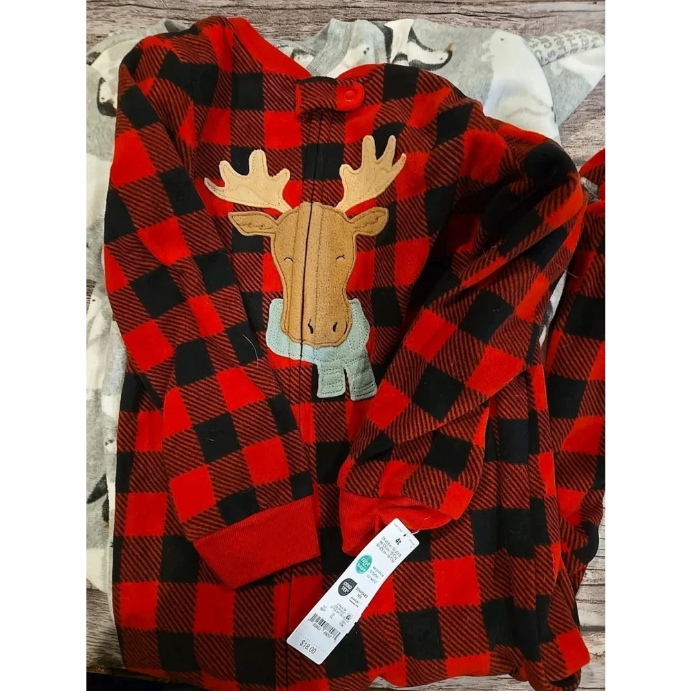 Carters 4T Set Of 2 Sleepers NWT Zipper Closure No Slip Footie Bottoms (226)